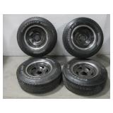Four Deep Dish Rims W/Tires 222/75/R15 See Info