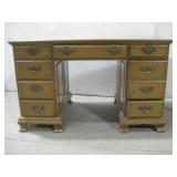 Wooden Desk W/Eight Drawers 18' x 28' x 29.5' See