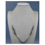 Multi Beaded Stone Nickel Silver SW Necklace