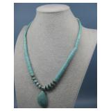 N/A Style Heishi Disc Bead Necklace Silvertone