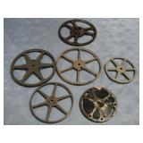 Six Assorted Vtg Film Reels One W/Movie