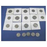 Nineteen Buffalo Indian Head Nickels
