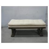 Vtg Padded/Upholstered Bench 43' x 18' x 17'