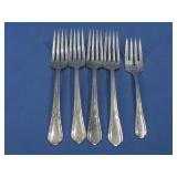 Five Sterling Silver Forks 6.3 Oz. Tested See Info