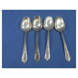 Four Sterling Silver Spoons 3.7 Oz Tested See Info