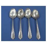 Four Sterling Silver Spoons 3.7 Oz Tested See Info