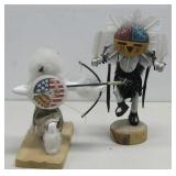 Two Native American Kachina Dolls Largest 12'