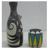 Native American Handpainted Porcelain Vase See