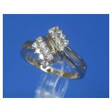 Goldtone Cz Cluster Ring