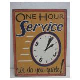 Metal One Hour Service Sign 12.5' x 16'