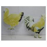 Rooster & Hen Metal Yard Art Largest 22'