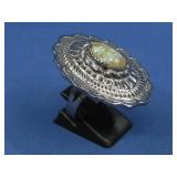S.S. Vtg. N/A Hallmarked Turq. Ring 17.8g