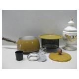 Ceramic Urn 9.5' & Fondue Pot Set