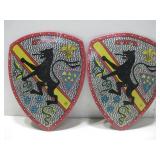 Two Vtg Metal Marx Medieval Knights Shields See