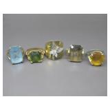 Five Fashion Costume Rings