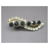 Black & Rhinestone Hair Barrette