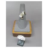 10KGE Rhinestone Ring & Silvertone