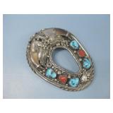 S.S. Double Bear Claw Turq Coral Belt Buckle See