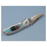 Rostfrei Stainless Steel Turq Inlay Pocket Knife