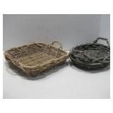 Two Heavy Woven Baskets Largest 16' x 15'