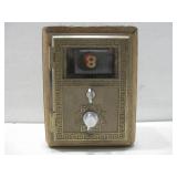 Vtg Sam Chriswell Wood & Metal Combo Bank See