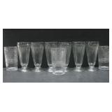 6 Clear Milkshake & 3 Godinger Drinking Glasses