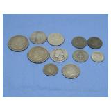 Eleven Silver Content Coins W/ Assorted % Silver