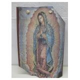 Lady Of Guadalupe Pottery Waved Plaque 11' x 16'