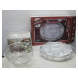 Shannon Crystal Serving Set & American Bouqet See