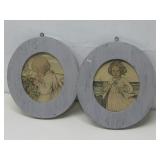 Oval Wood Frames Printed Art Of Chils 8' x 9'