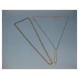 Two Gold Tone CZ Necklaces