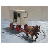 Vtg Cast Iron Horse & Carriage 5.5' Tall