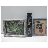 Wooden Decorative Box W/Ceramic Vase 14.5' See