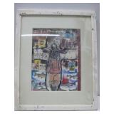 Signed/Framed Collage Art 17.75' x 22'