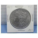 1889 Morgan Dollar Coin 90% Silver