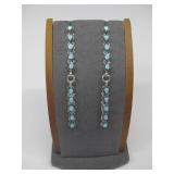 S.S. SW Turq. Dangle Earrings Tested