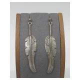 S.S. Navajo Lena Platero Feather Earrings See Info