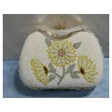 Vtg Straw & Lucite Beaded Hand Bag Made See Info