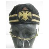 Satin Freemasons Hat W/Double-Headed Eagle Emblem