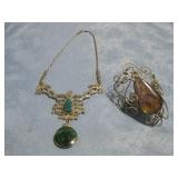 Vtg Wire Wrap Necklace & Bracelet