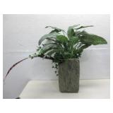 Oriental Style Vase W/Artificial Plant See Info