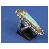 S.S. N/A  #8 Turquoise Ring Hallmarked 12.8g