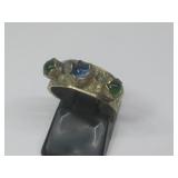 Brass/Gemstone African Tribal Ring Vintage