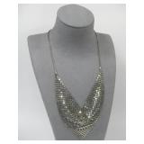 Vtg Silvertone Mesh Chainmaille Bib Necklace