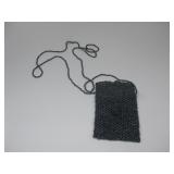 Handmade Black Beaded Bag W/ Handle