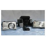 Three Cameras Nikon Olympus Samson See Info