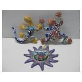 Talavera Style Gecko Frog & Sun Outdoor Decor See