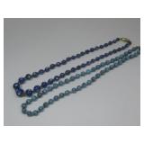Two Vtg Knotted (Art Glass) Beaded Necklaces