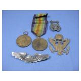 WWI Victory Medals & Military Pins & Badges