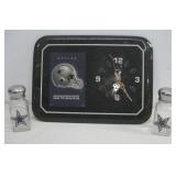 Dallas Cowboy Wall Clock W/S & P Shakers See Info